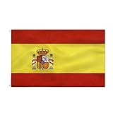Bandera españa grande para Exterior 90x150cm ，Bandera de España balcón Reforzada y con 2 Ojales...