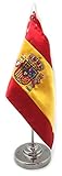 Bandera de España de sobremesa con mástil de latón Cromado y peana, la Bandera Esta Fabricada en...