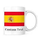 Dancinggoods Taza patriótica de la bandera de España - Tazas de café blanco de 11 oz - Opciones...