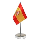 Bandera de Mesa de España 9 'x 6' - Bandera de Escritorio Español Contiene Asta de Bandera y...