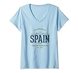 Mujer Spain Estilo Retro Vintage España Camiseta Cuello V