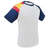 Camiseta Bandera D&F-Camiseta Blanca y Azul con los Colores de la Bandera de España (XXL)