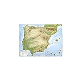 Mapa en relieve España físico. Escala 1:3.500.000, 41x31 cm