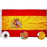 Bandera españa grande para Exterior 90x150cm ，Bordado de y rayas cosidas，Bandera de España...