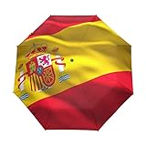 GAIREG Paraguas plegable con diseño de bandera de España, resistente al viento, compacto, con...