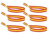 GOS Best Supplies Pulsera España 6 Pulseras Bandera de España Ajustable Tela Hombre Mujer Unisex