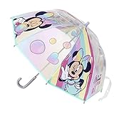 Paraguas de Burbuja de Minnie Mouse - Estampado de Minnie con Arcoiris - Apertura Manual - Elaborado...