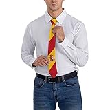 XVBCDFG Corbata de rayas españolas con bandera de España para hombre, corbatas para el cuello para...