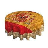 mapa de España con arte de la bandera mantel redondo | 60 pulgadas de diámetro | Cubierta de mesa...