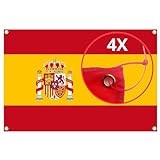 TailoTec® Bandera España Grande 150x90cm – Bandera España para Balcon con 4 Ojales y 4 Bridas -...