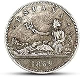 BoodLo 18 Juego Completo De Monedas De Plata Españolas De 5 Pesos 1869-1899 Retrato Grabado Monedas...