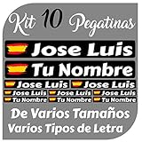Kit 10 Pegatinas Vinilo Bandera España + tu Nombre - Bici, Casco, Pala De Padel, Monopatin, Coche,...