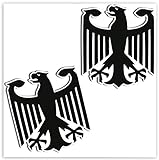 SkinoEu® 2 x PVC Laminado Pegatina Adhesivos Bandera de Alemania Escudo de Armas del águila...