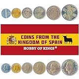 Hobby of Kings Set de 6 Monedas de España. 50 Céntimos, 1, 5, 25, 50, 100 Pesetas. 1975-1989