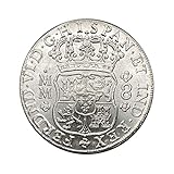 Réplica de moneda histórica: México 8 Reales Fernando VI 1756 MM. Fabricado en latón y chapado...